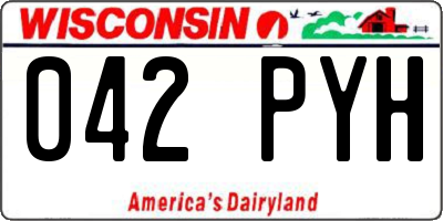 WI license plate 042PYH