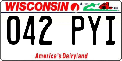 WI license plate 042PYI
