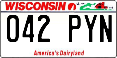 WI license plate 042PYN