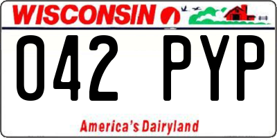 WI license plate 042PYP