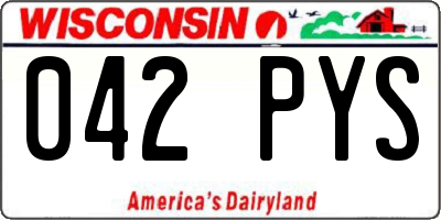 WI license plate 042PYS