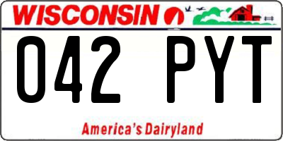 WI license plate 042PYT
