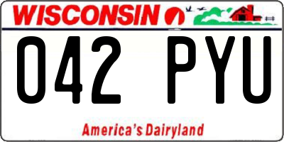 WI license plate 042PYU