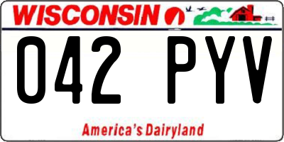 WI license plate 042PYV