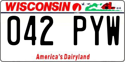 WI license plate 042PYW