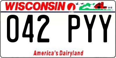 WI license plate 042PYY