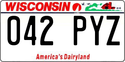 WI license plate 042PYZ