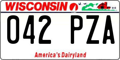 WI license plate 042PZA