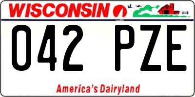 WI license plate 042PZE