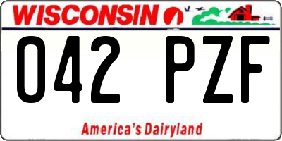 WI license plate 042PZF