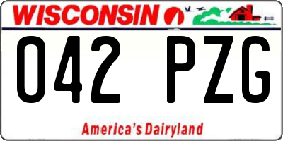 WI license plate 042PZG