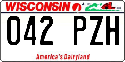 WI license plate 042PZH