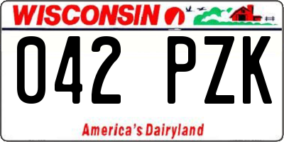 WI license plate 042PZK