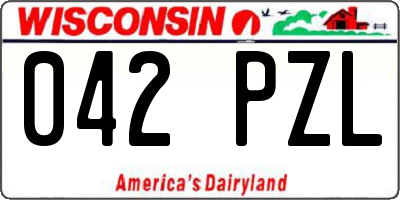 WI license plate 042PZL