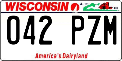 WI license plate 042PZM