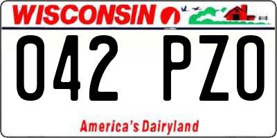WI license plate 042PZO