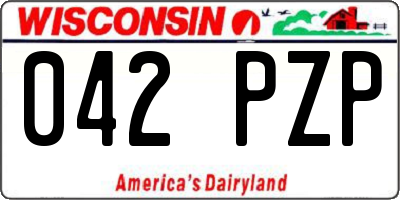 WI license plate 042PZP