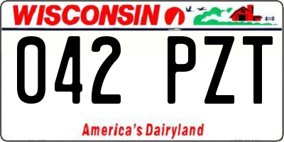 WI license plate 042PZT