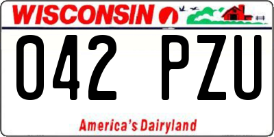 WI license plate 042PZU