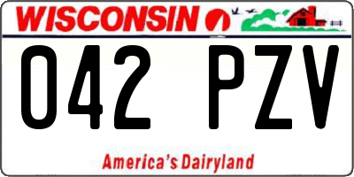 WI license plate 042PZV