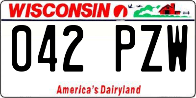 WI license plate 042PZW
