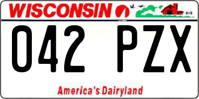 WI license plate 042PZX