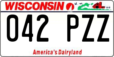 WI license plate 042PZZ
