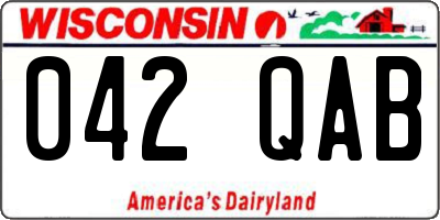 WI license plate 042QAB