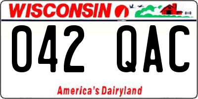 WI license plate 042QAC