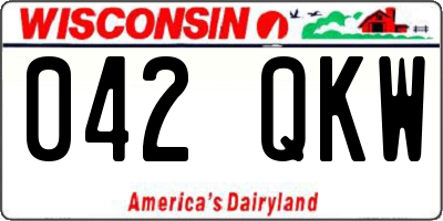 WI license plate 042QKW