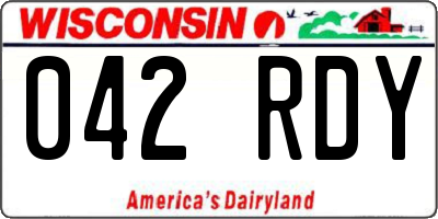 WI license plate 042RDY