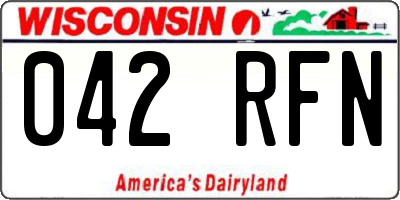 WI license plate 042RFN