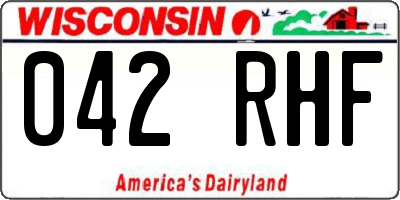 WI license plate 042RHF