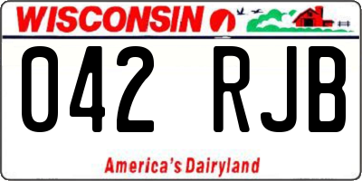 WI license plate 042RJB