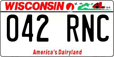WI license plate 042RNC