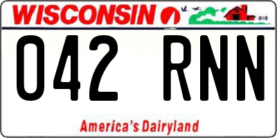 WI license plate 042RNN