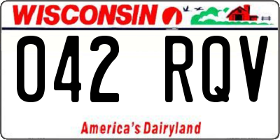 WI license plate 042RQV