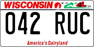 WI license plate 042RUC
