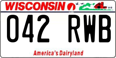 WI license plate 042RWB