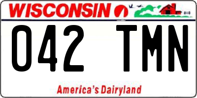 WI license plate 042TMN