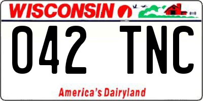 WI license plate 042TNC