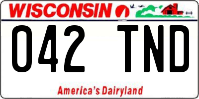 WI license plate 042TND