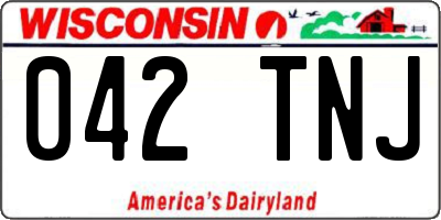 WI license plate 042TNJ