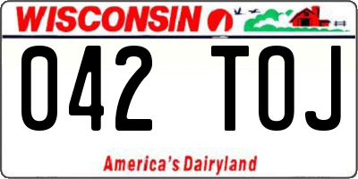 WI license plate 042TOJ