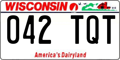 WI license plate 042TQT