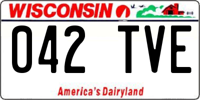 WI license plate 042TVE