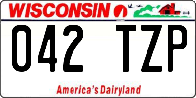 WI license plate 042TZP