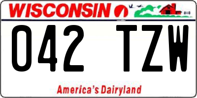 WI license plate 042TZW