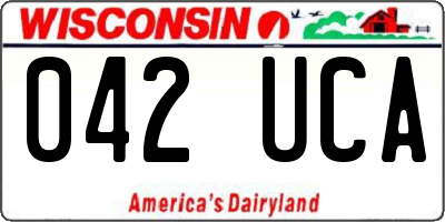 WI license plate 042UCA
