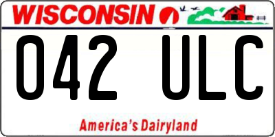 WI license plate 042ULC